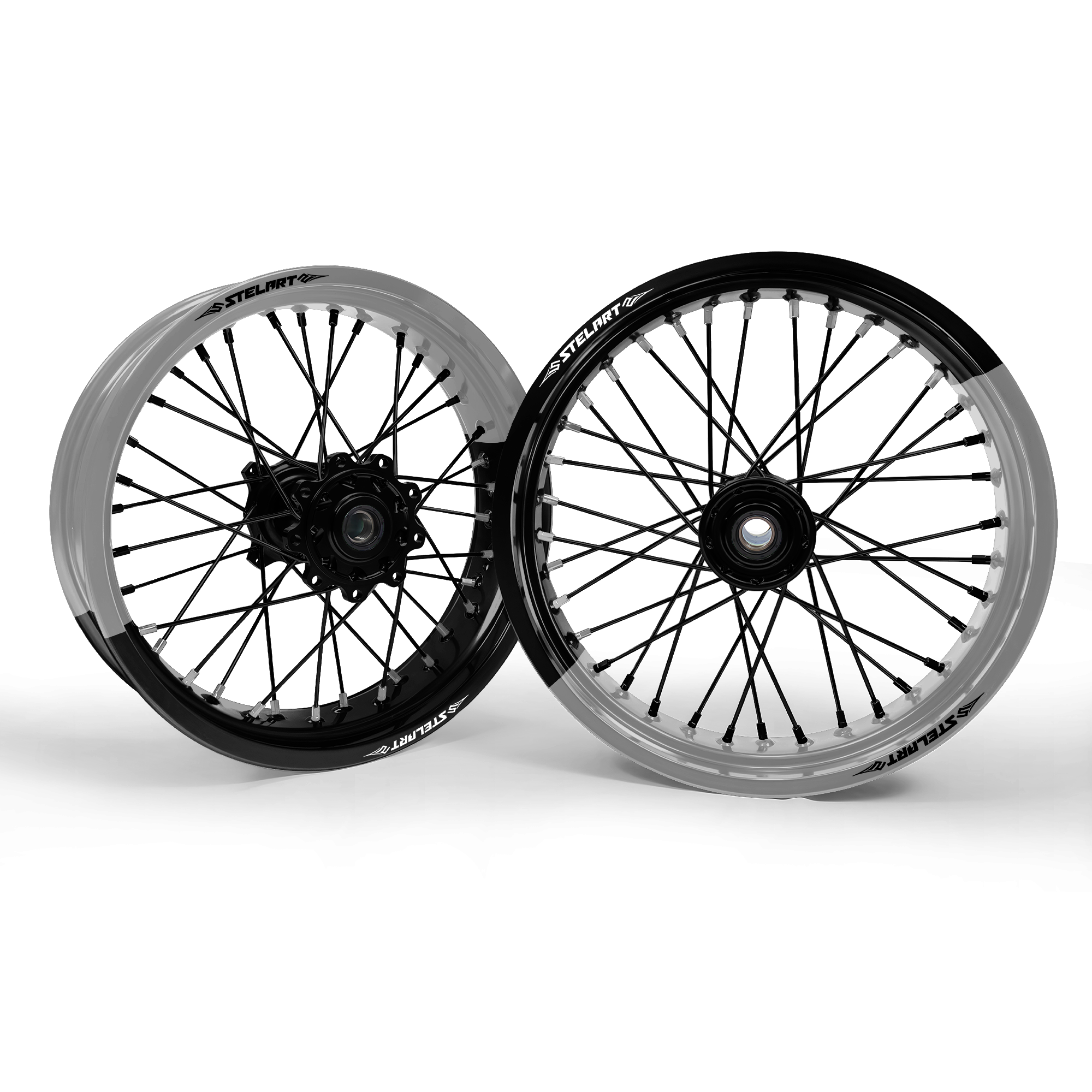 Jantes SUPERMOTARD 100%  Personnalisé STELART BICOLORE - net